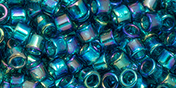 TOHO Round 11/0 Tube 2.5" : Transparent Rainbow Teal