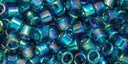 TOHO Round 8/0 Tube 2.5" : Transparent Rainbow Teal