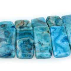 Blue Crazy Lace Agate 10x20mm double drilled 8 inch strand
