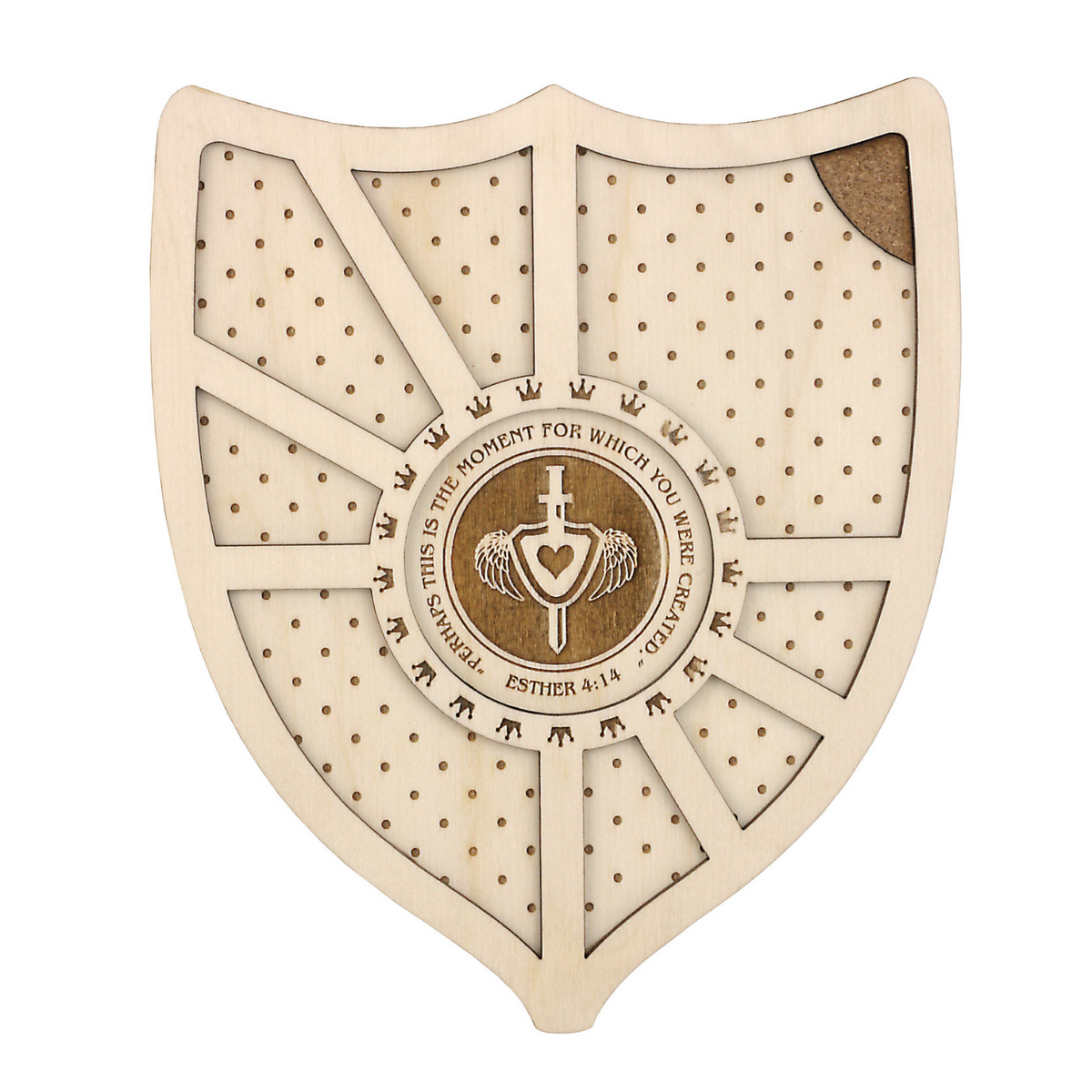 Jewel Loom Wood Bead Board in Shield Shape