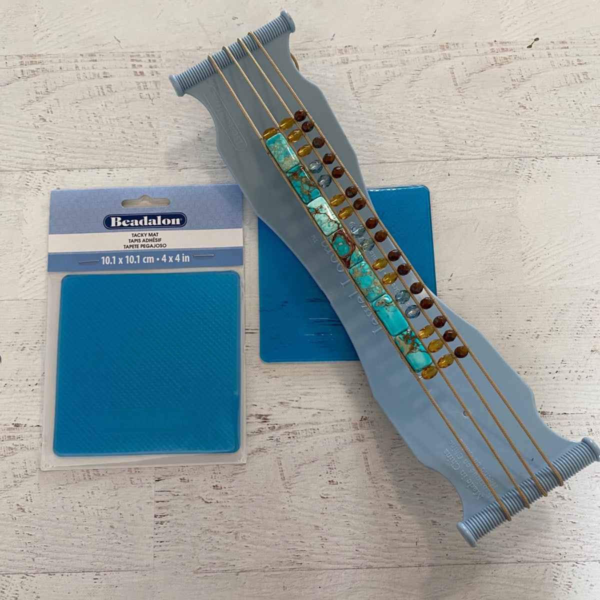 Tacky Bead Mat, Blue, 4 in x 4 in