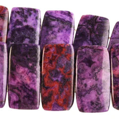 Purple Crazy Lace Agate 10x20mm double drilled 8 inch strand