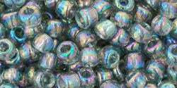 TOHO Round 6/0 Tube 2.5" Transparent Rainbow Black Diamond