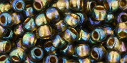 TOHO Round 6/0 Tube 2.5" Gold Lined Rainbow Black Diamond
