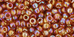 TOHO Round 8/0 Tube 2.5" Transparent Rainbow Topaz