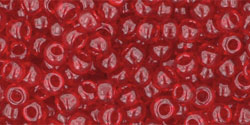 TOHO Seed Beads Round 8/0 Tube 2.5" Transparent Ruby