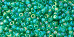 TOHO Seed Beads Round 11/0 Tube 2.5" Silver Lined Grass Green