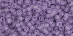TOHO Seed Beads Round 11/0 Tube 2.5" : Transparent Frosted Sugar Plum