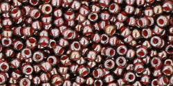 TOHO Seed Beads Round 11/0 Tube 2.5" Inside Color Montana Blue/Oxblood Lined