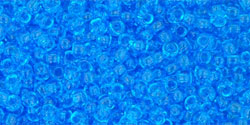 TOHO Seed Beads Round 11/0 Tube 2.5" Transparent Dk Aquamarine