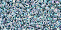 TOHO Seed Beads Round 11/0 Tube 2.5" Inside Color Rainbow Crystal Montana Blue Lined