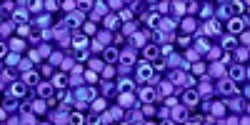TOHO Seed Bead Round 11/0 Tube 2.5" : Transparent Frosted Dk Sapphire