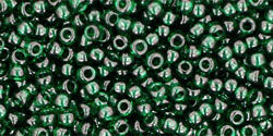 TOHO Seed Beads Round 11/0 Tube 2.5" : Transparent Green Emerald