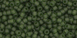 TOHO Seed Beads Round 11/0 Tube 2.5" : Transparent Frosted Olivine