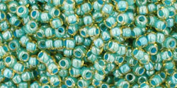 TOHO Seed Beads Round 11/0 Tube 2.5" Inside Color Jonquil/Turquoise Lined