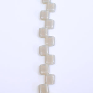 Czech Glass 6mm Tile Bead Grey Transparent