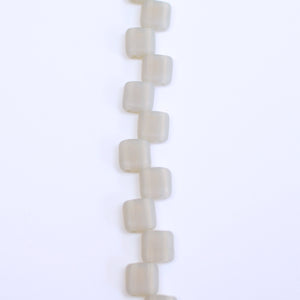 Czech Glass 6mm Tile Bead Grey Matte