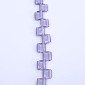 Czech Glass 6mm Tile Light Purple Transparent