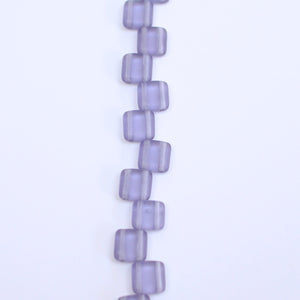Czech Glass 6mm Tile Bead Light Purple Matte 25 pcs