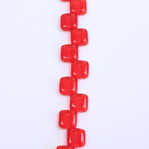 Czech Glass 6mm Tile Siam Transparent 25 pcs