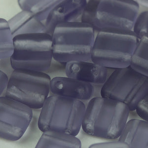 Czech Glass 6mm Tile Bead Light Purple Matte 25 pcs