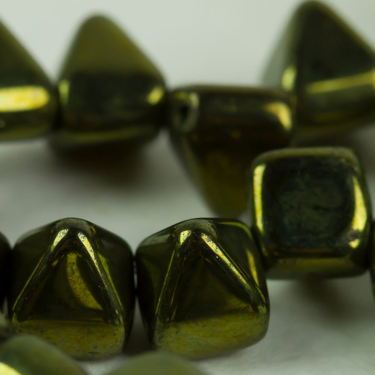 Czech Glass 12mm two hole Shinny Green