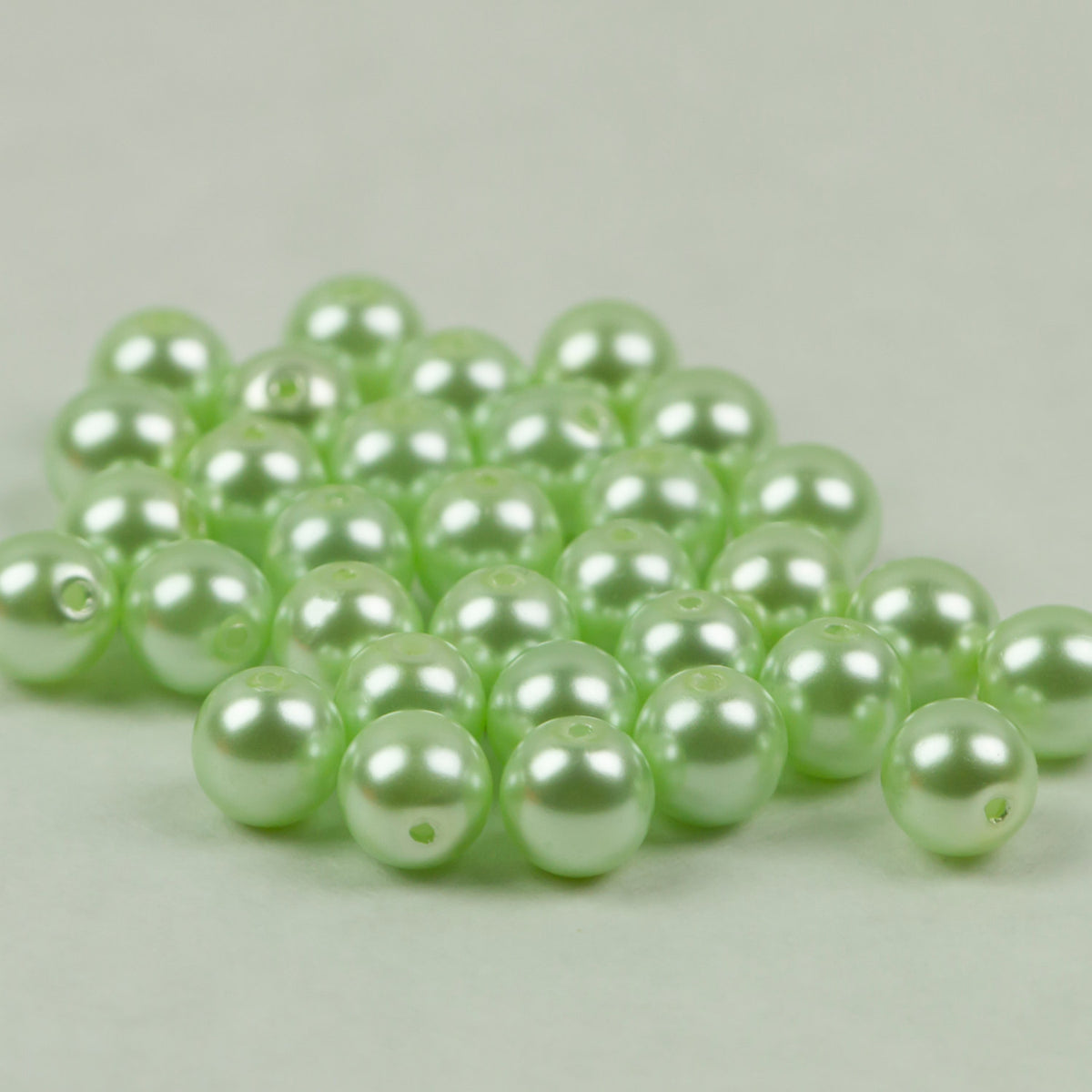Pearls, Czech Glass Pearls, 6mm Round, Mint Green, 32 pieces