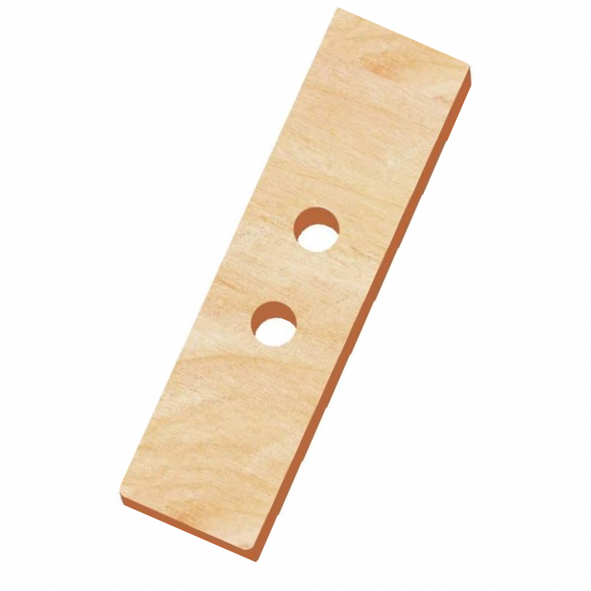 Wood Button 1 Piece 2 Hole Blank Button Rectangle 2.25”