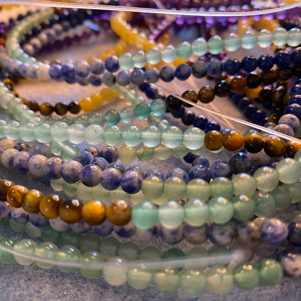 Multi Matte Stone Mexico/Brazil 4mm Bead Strand