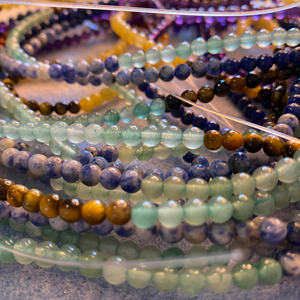 Multi Matte Stone Mexico/Brazil 4mm Bead Strand