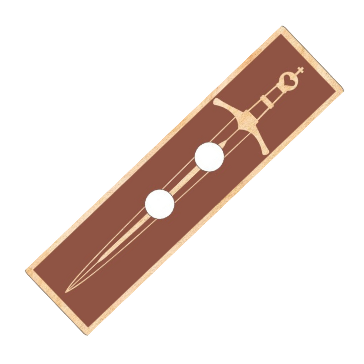 Wood Button 1 Piece 2 Hole Sword Rectangle 2.25”