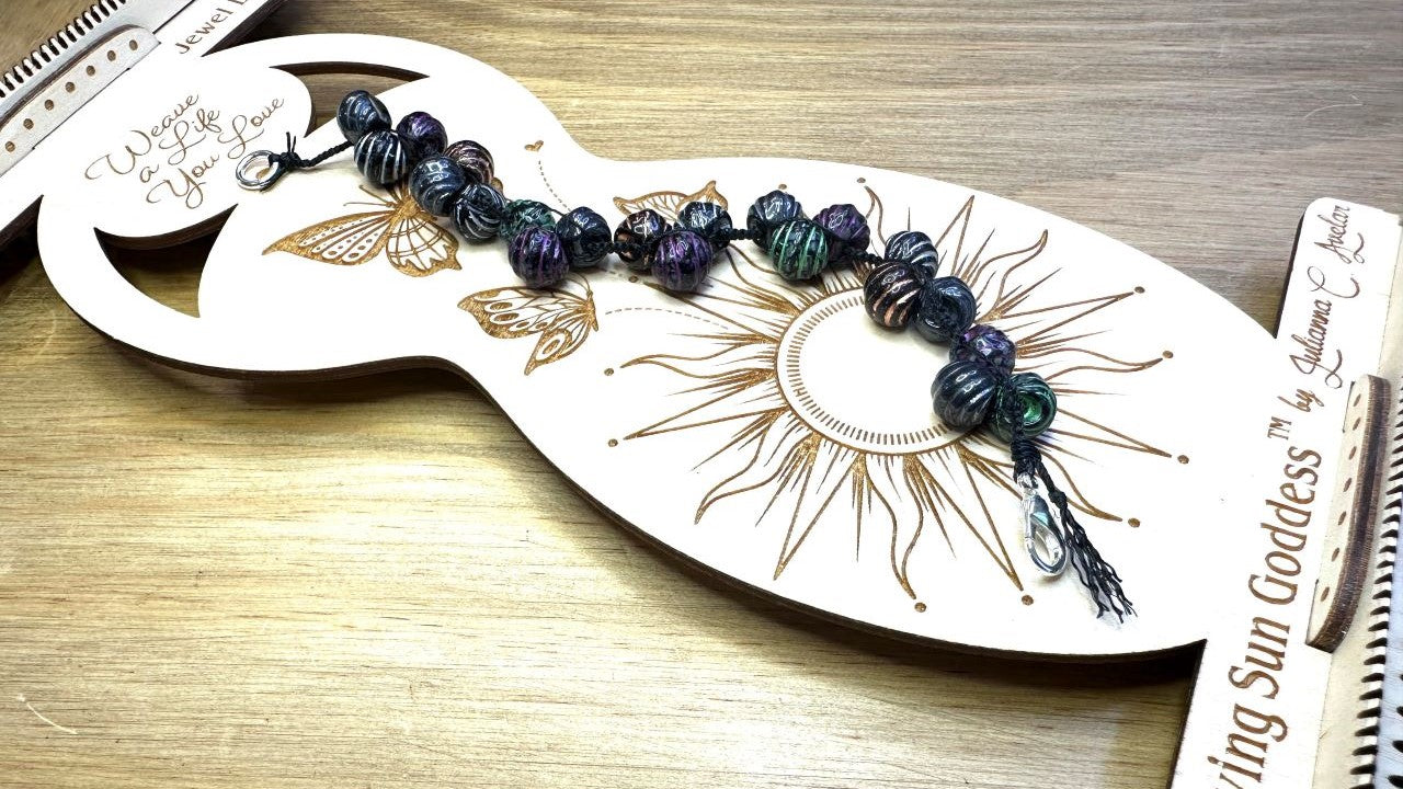 How to Macrame Bead Clusters on the Sun Weaver Loom - Jewel Loom School with Deb Floros