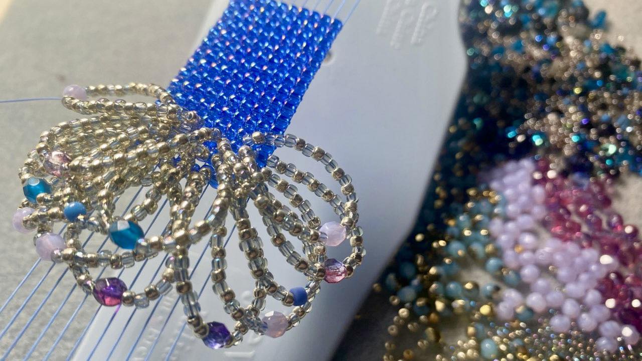 How to Make a Beaded Embellishment Using a Bead Loom - Inspirations with Jewels