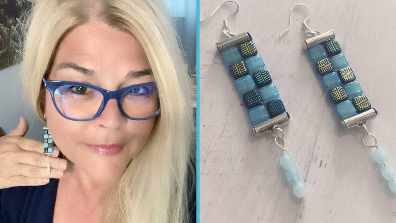 How to Loom Etched Tile Earrings - Jewel Loom School with Jewels