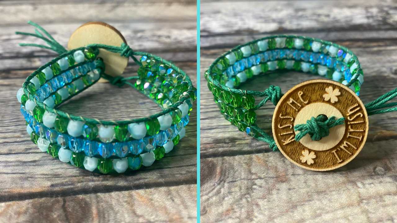 How to Make a Beaded St Patty's Bracelet with Painted Charms - Inspirations with Jewels