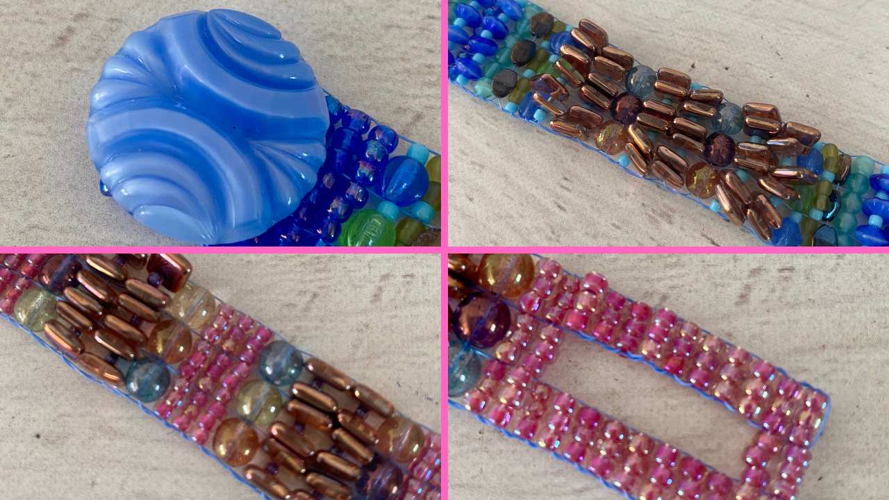 How to Create Multi Size/Shape Czech Glass Bracelet with Button Hole Closure