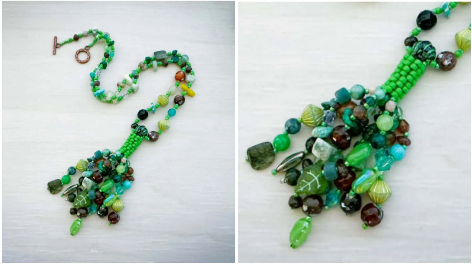 Beaded Fringe Necklace Using Bead Weaving