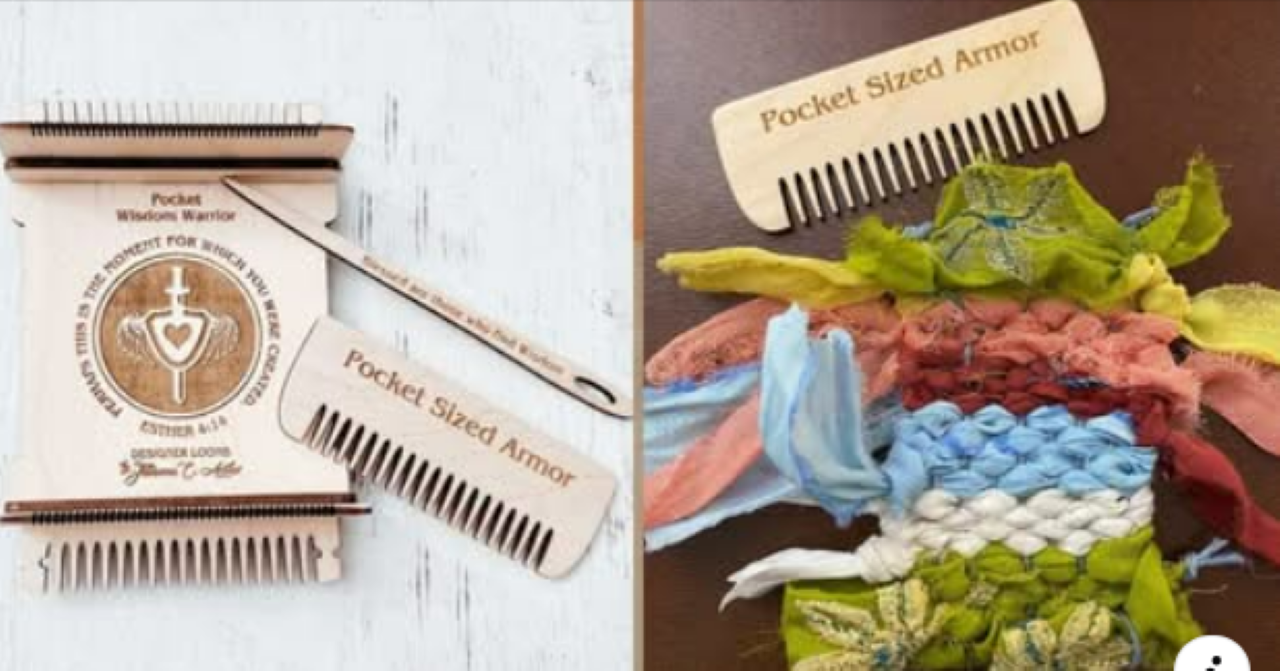 Weaving with Fiber on the Pocket Sized Wisdom Warrior Loom