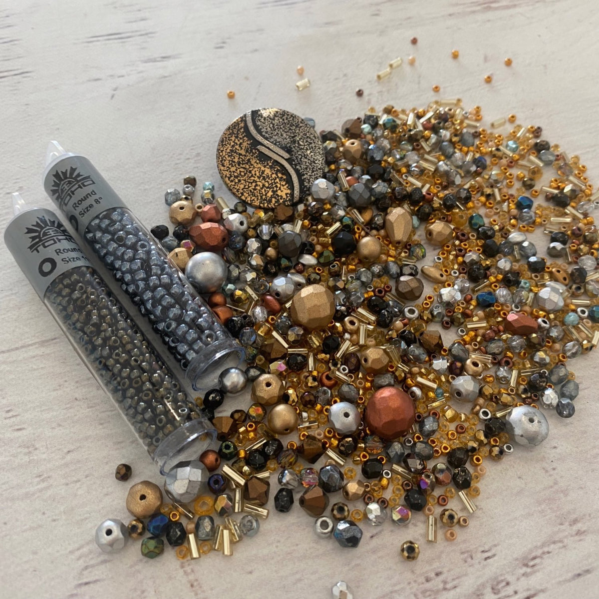 Jewel Loom Beads in Bag Heavy Metal