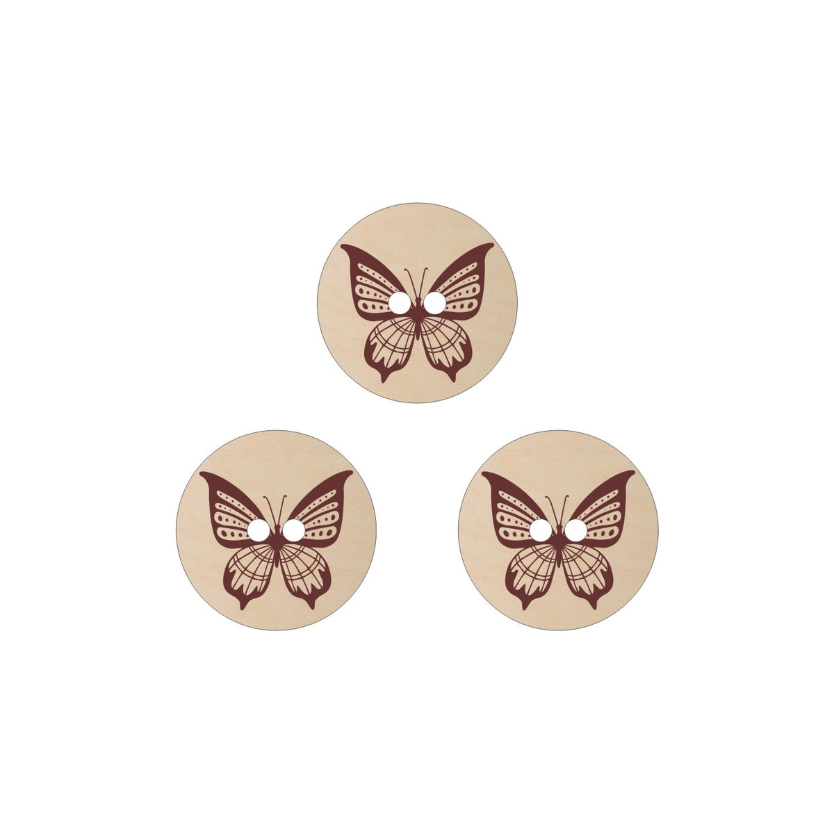 Jewel Loom Designer Series Baltic Birch Wood Butterfly Buttons 3 piece Collection