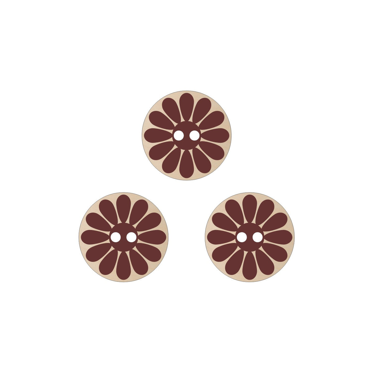 Jewel Loom Designer Series Baltic Birch Wood Daisy Buttons 3 piece Collection