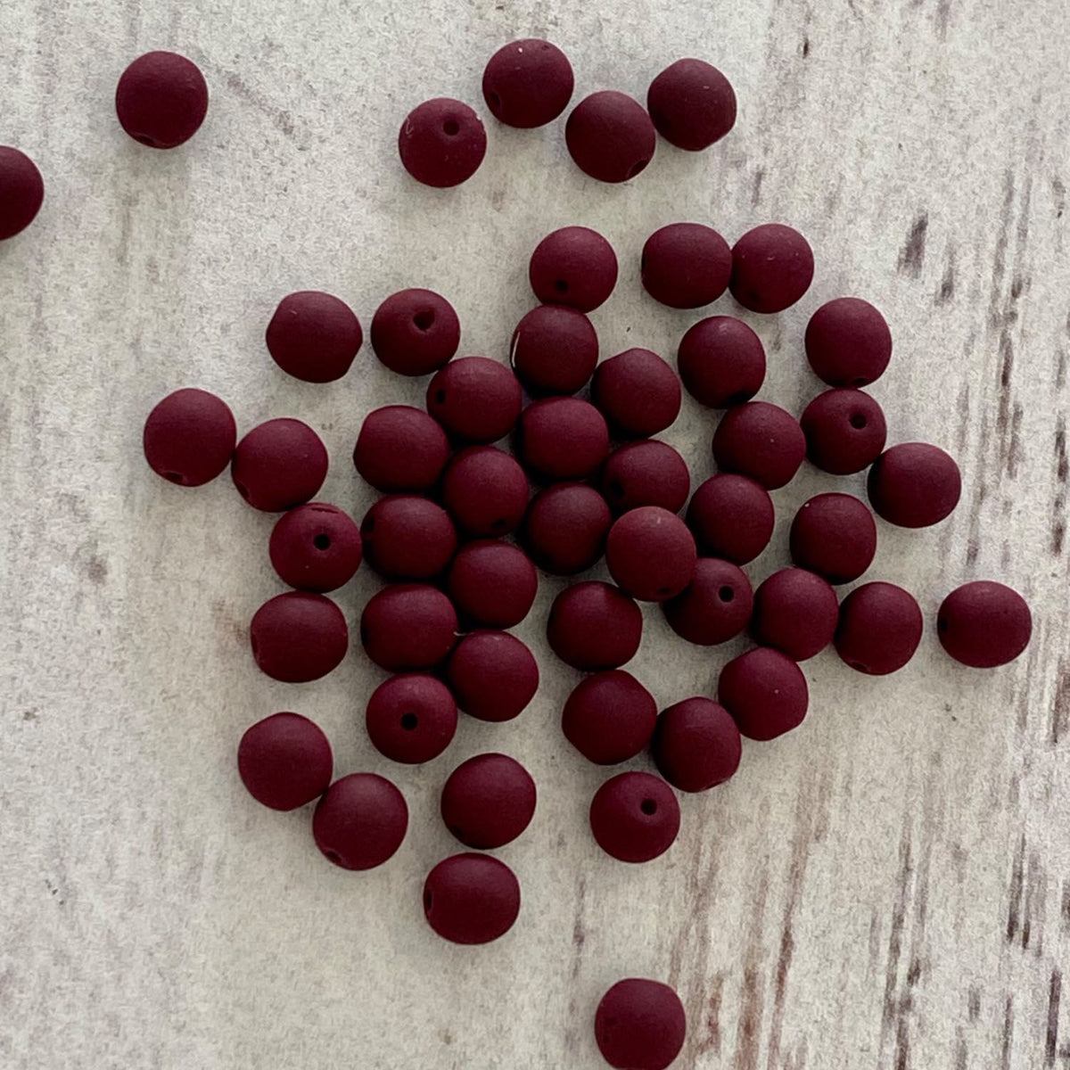 Czech Glass Bead 4mm Druk Preciosa Ornela Autumn Collection Burnt Red 50pcs