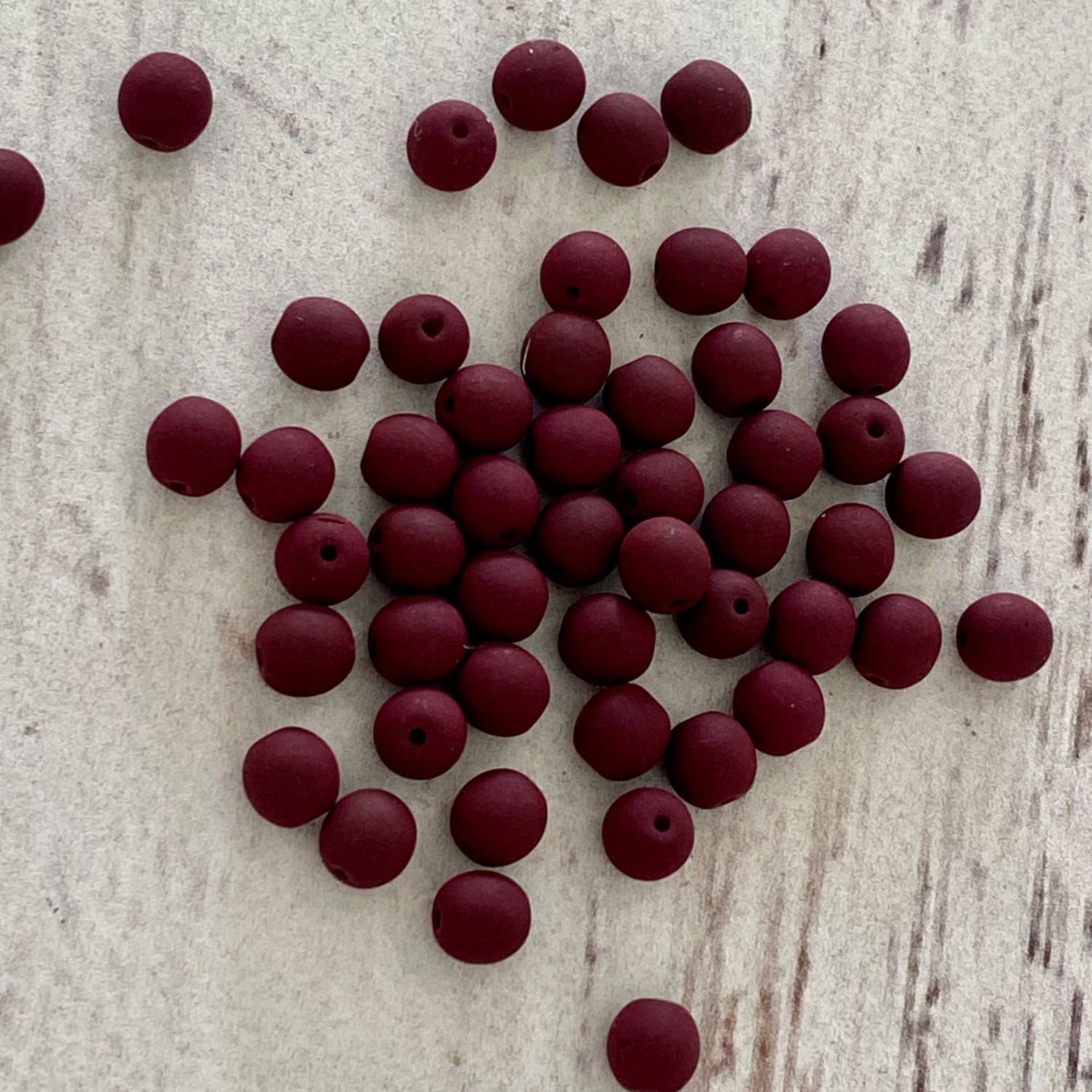 Czech Glass Bead 4mm Druk Preciosa Ornela Autumn Collection Burnt Red 50pcs
