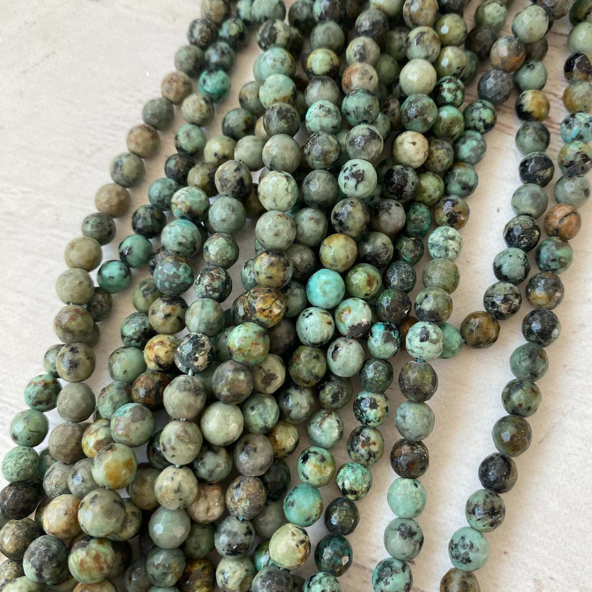 African Turquoise Gemstone Round Approx 6mm