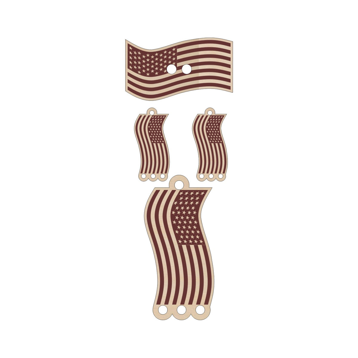 Jewel Loom American Flag Set with Rectangle Icons