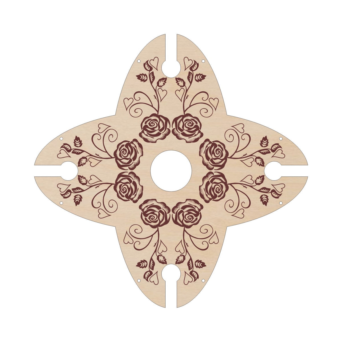 Sustainable Baltic Birch Designer Four Slide Stemware Wine Caddie