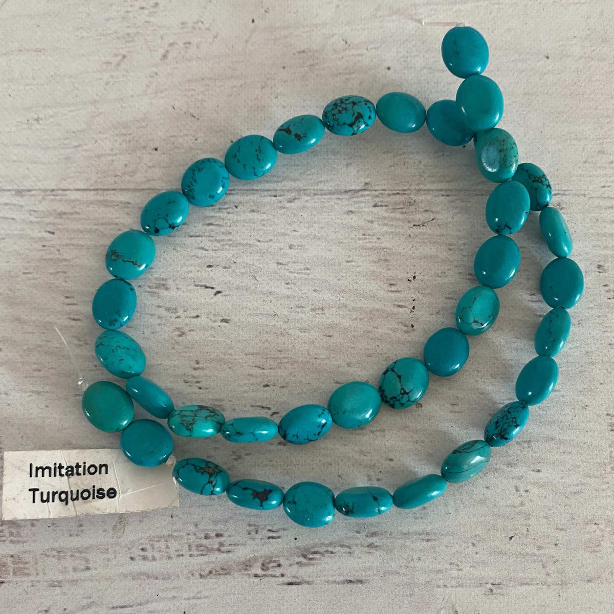 Imitation Turquoise Oval Shape Bead Strand