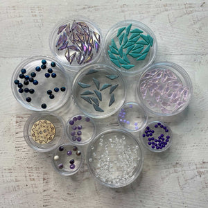 "Amethyst Ocean Jewel Box bead kit with turquoise and purple beads"