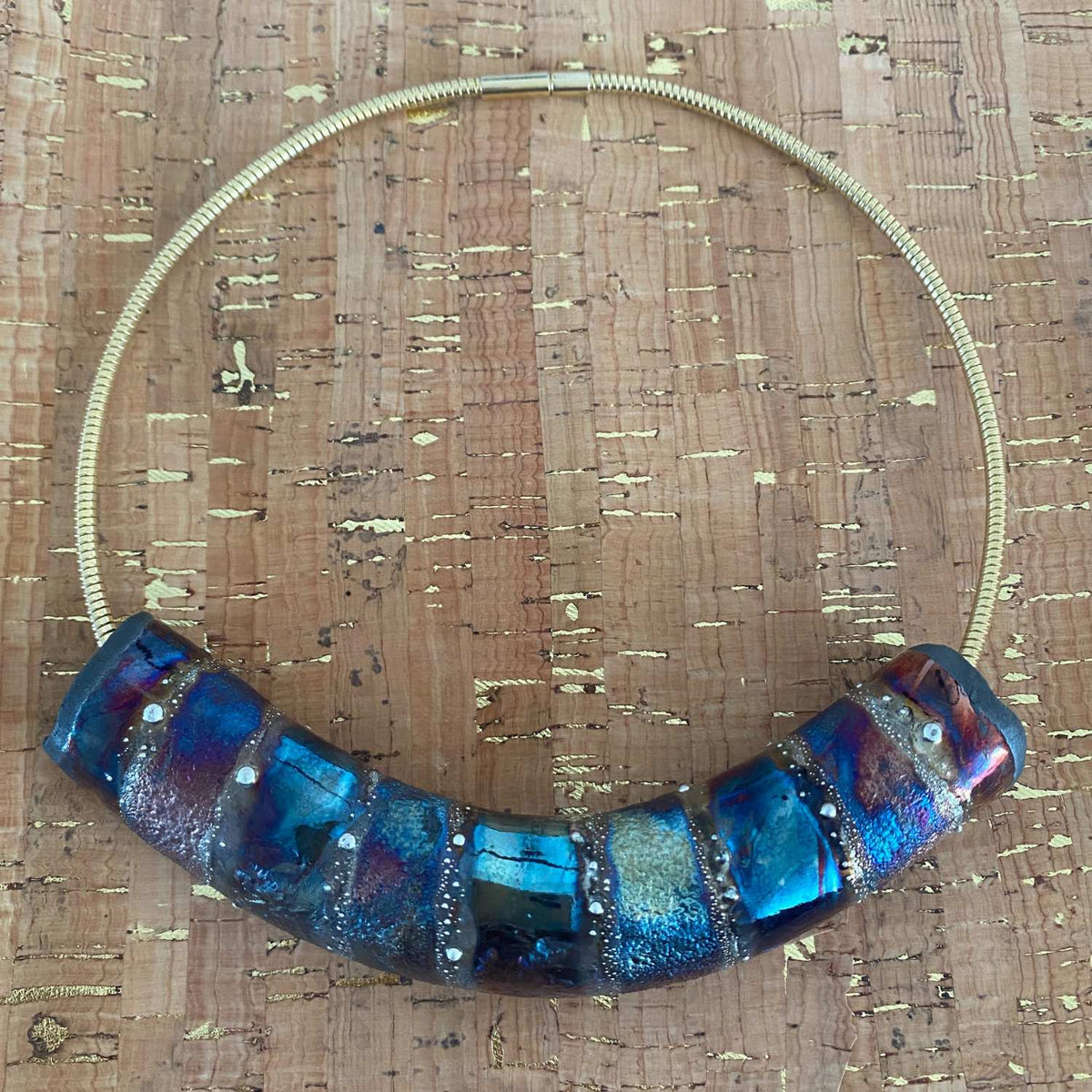 MAKUstudio Raku Tube Choker Pendant with Necklace