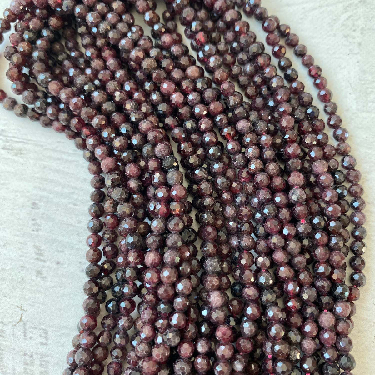 Red Garnet Gemstone Round Approx 4mm